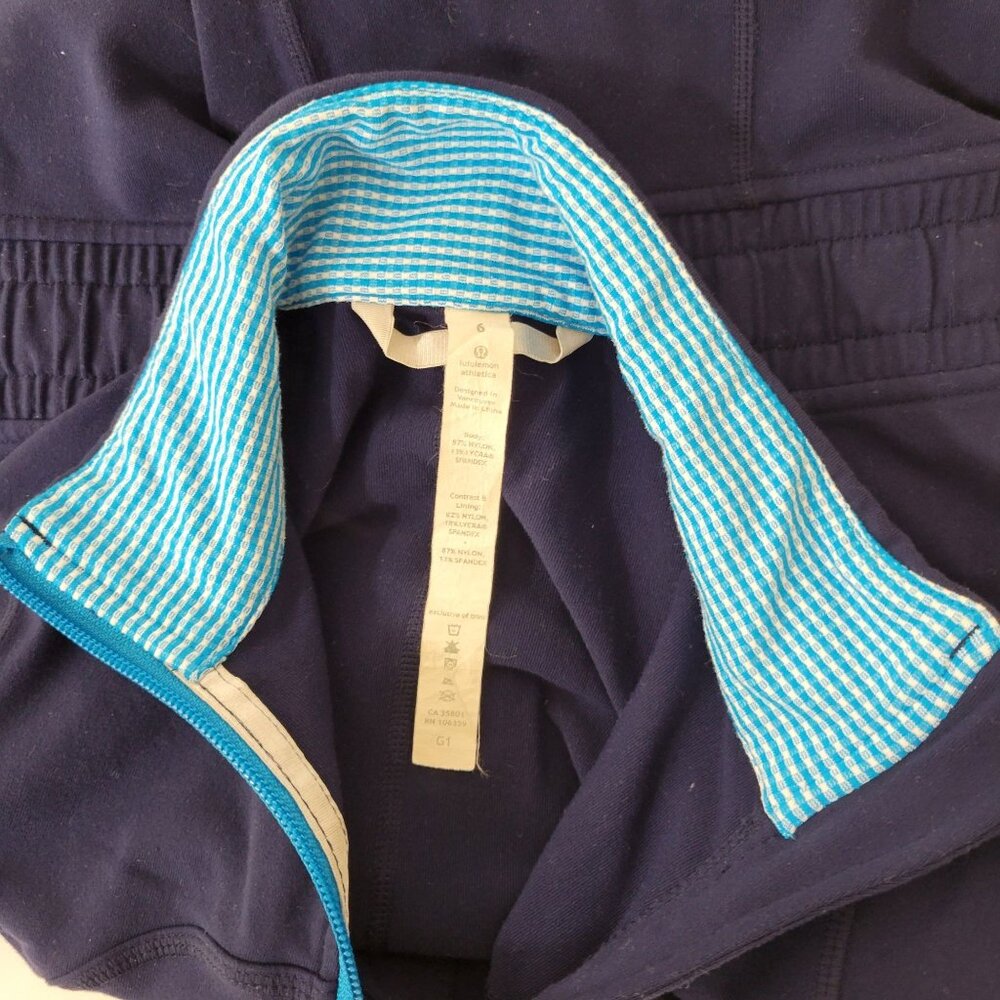 Lululemon Athletica Blue Zip Front Jacket Women's Size 6 - Picture 2 of 5